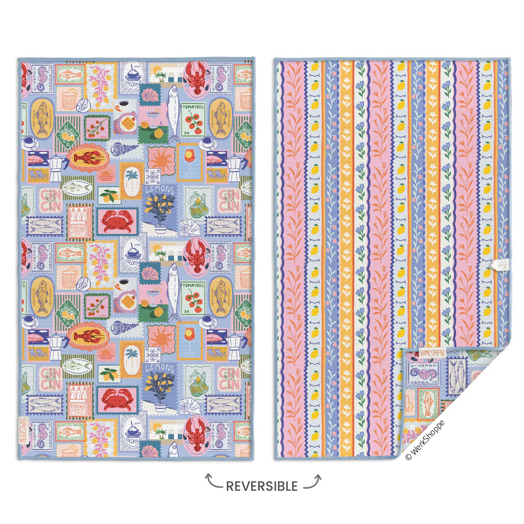 WerkShoppe Mediterranean Summer Microfiber Kitchen Towel