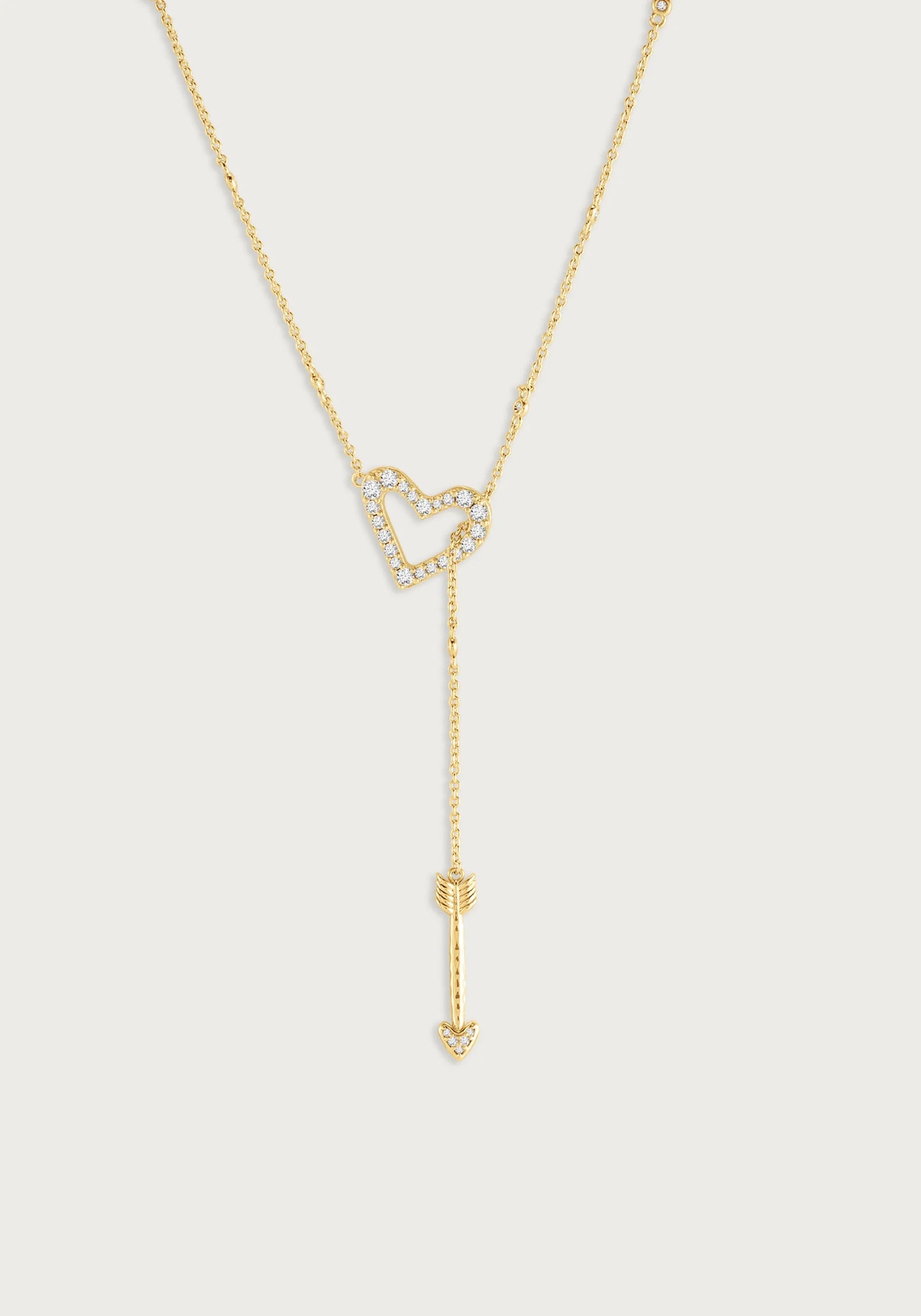 Anabel Aram Heart Lariat Necklace