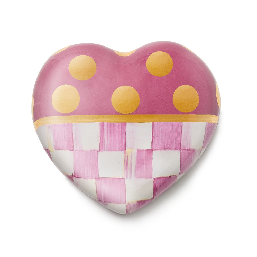 MacKenzie-Childs Pink Dotty Heart Ceramic Decor