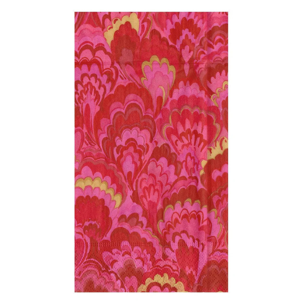 Red & Fuchsia Marbled Ceramica Guest Towels