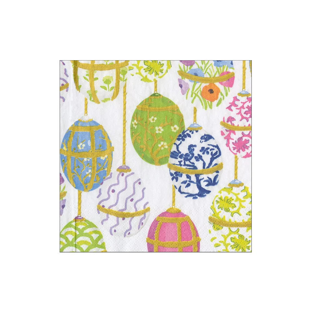 Caspari Les Oeufs Cocktail Napkin - Package of 20