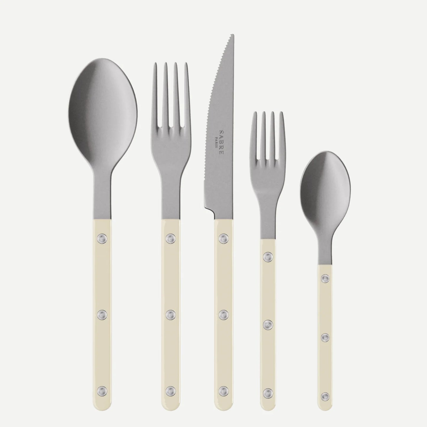 Sabre Bistrot Vintage Solid Flatware, 20 pieces cutlery set - For 4 people - Ivory
