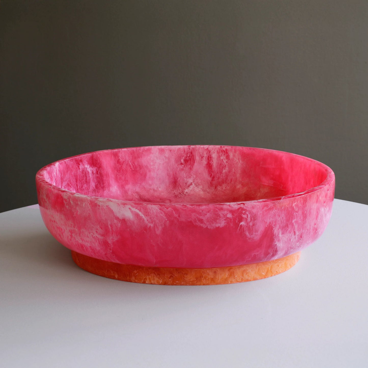 Beatriz Ball RESIN Rio Large Oval Bowl with Base (Pink and Orange)
