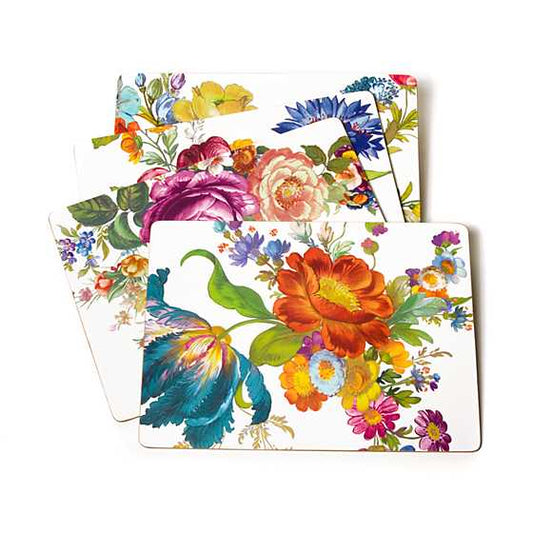 White Flower Market Placemats (Set of 4)