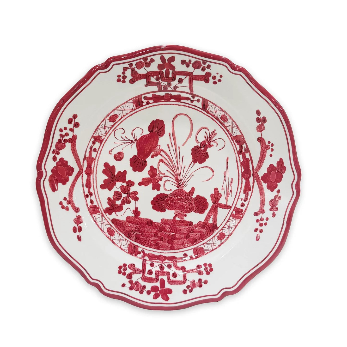 Beatriz Ball VIDA Faenza 11" Dinner Plate Set of 4 - White and Red