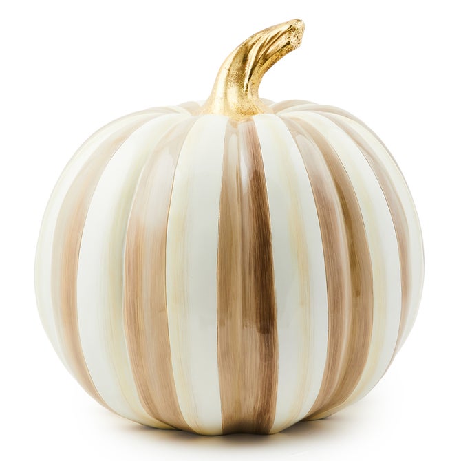 Mackenzie Childs Mocha Stripe Medium Pumpkin
