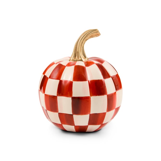 Mackenzie Childs Paprika Check Mini Pumpkin