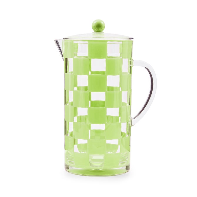 Mackenzie-Childs Green Check Acrylic Pitcher