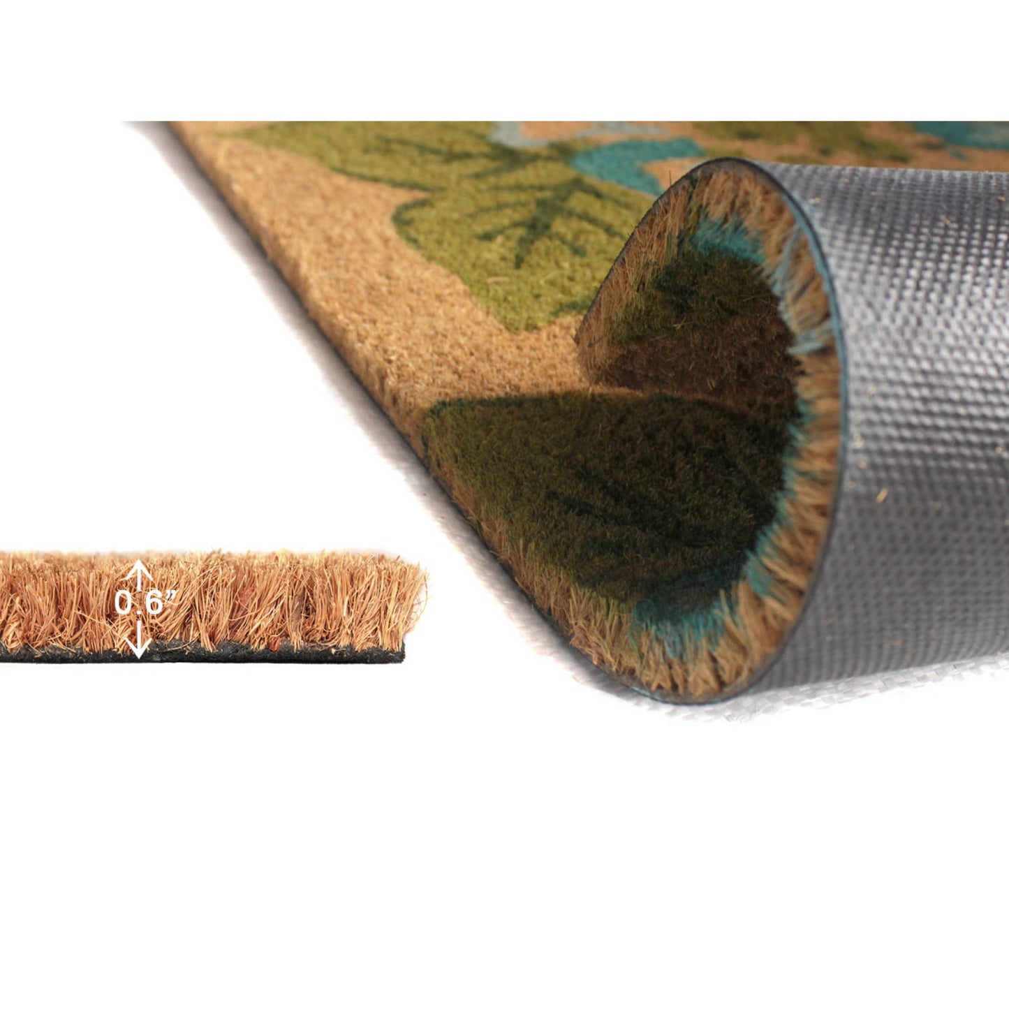 Blue Flowers Doormat: 18"x30"