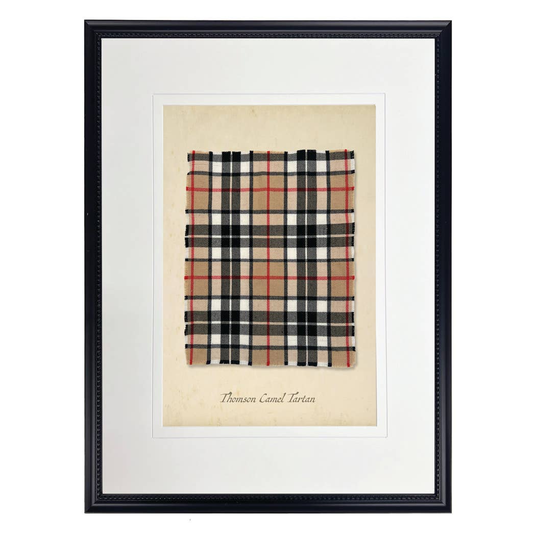 Matted print of the Thomson camel tartan plaid