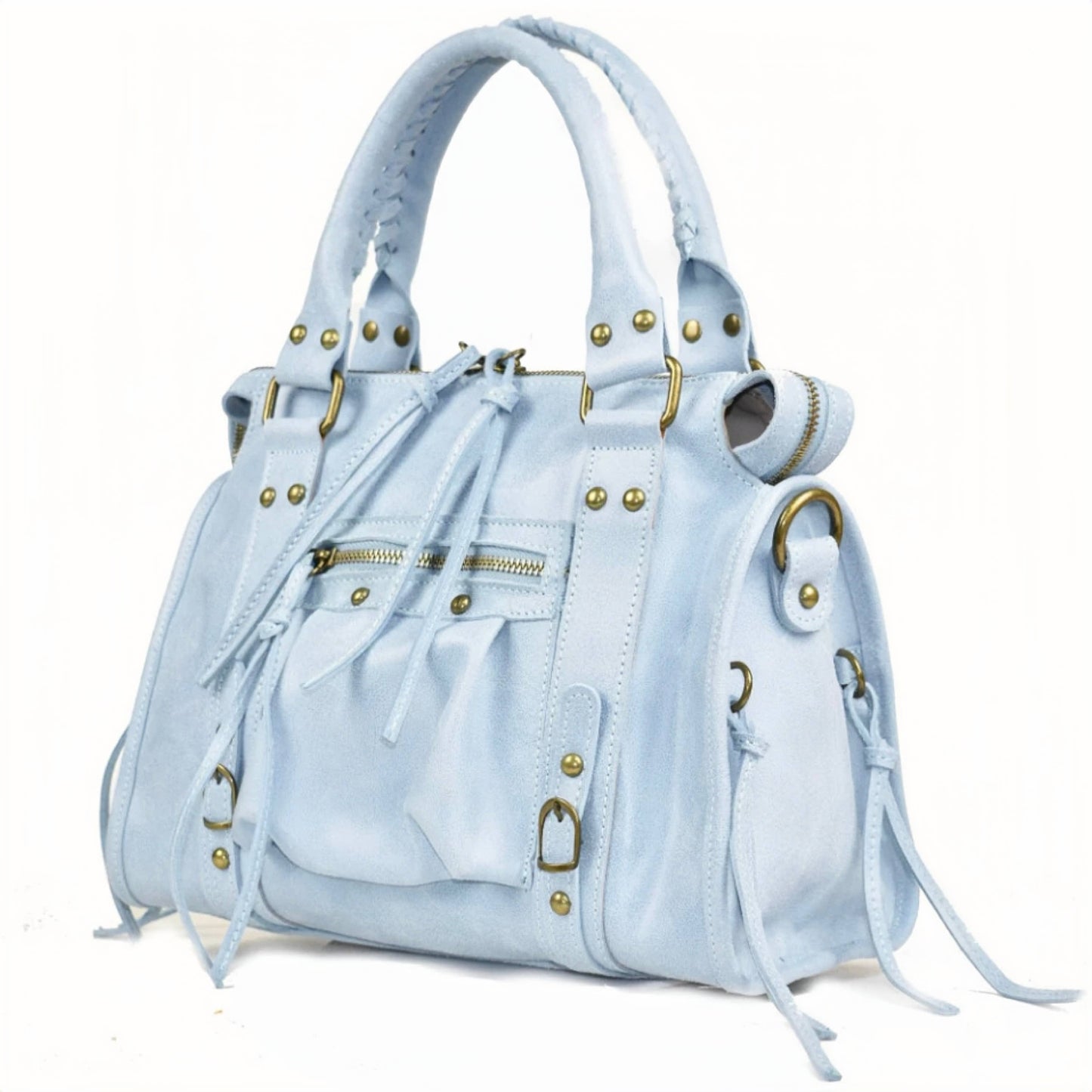 Modarno Confy bag in genuine leather made in Italy 26x12x20 cm: Fuchsia