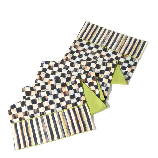 MacKenzie Childs Courtly Check & Stripe Table Runner