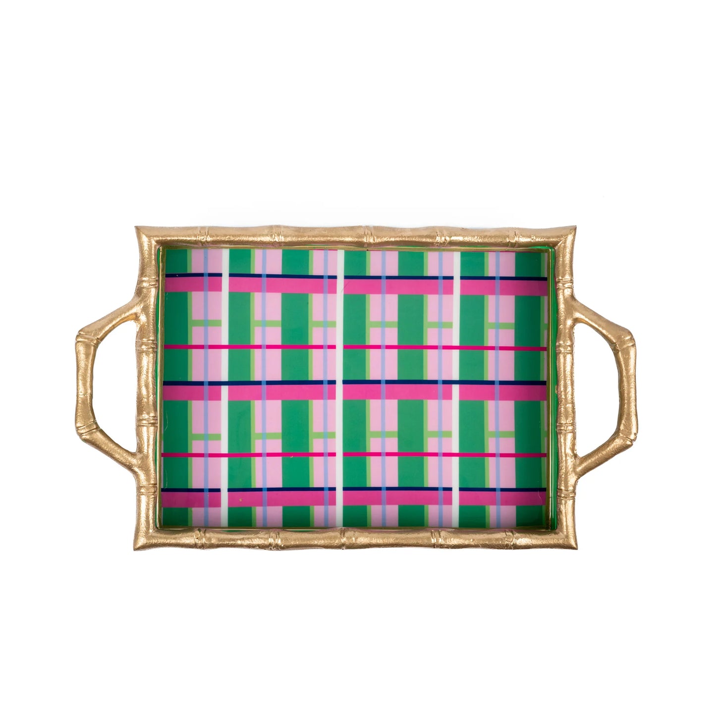 Mad Plaid Enameled Chang Mai Tray 10x14