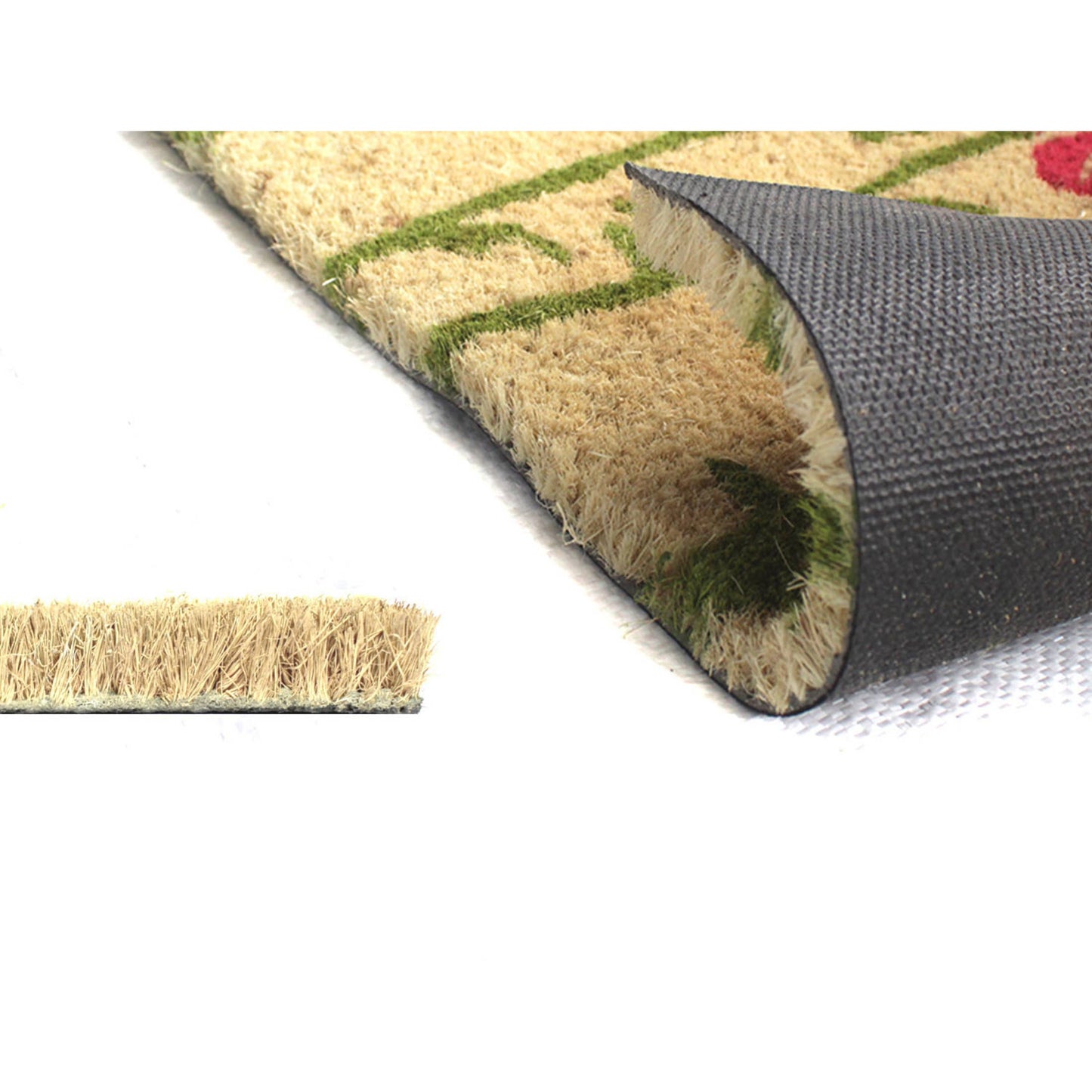 Welcome Pink Flowers Doormat: 18"x30"