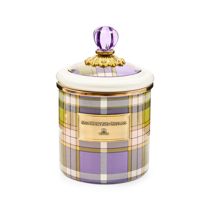 MacKenzie-Childs Tartan Violet Small Canister