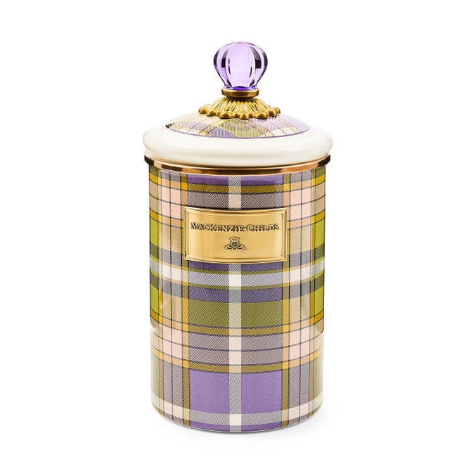 MacKenzie-Childs Tartan Violet Large Canister