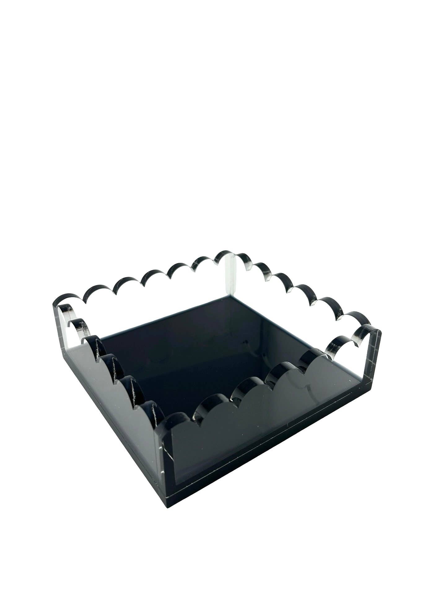Maven Home Scalloped Cocktail Napkin Holder - Clear/Slate