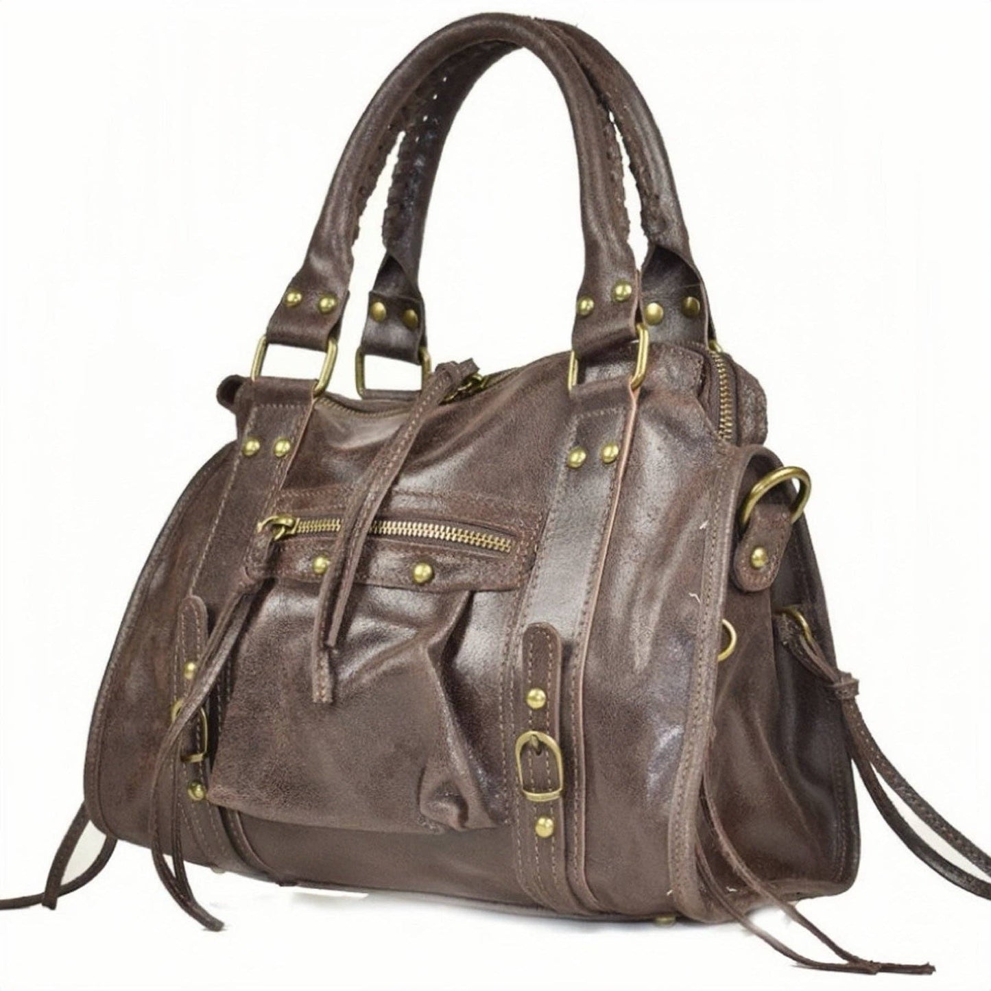 Modarno Confy bag in genuine leather made in Italy 26x12x20 cm: Fuchsia