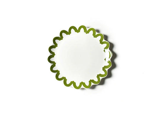 Olive Arabesque Trim Scallop Dinner Plate