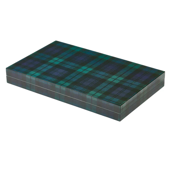 Black Watch Tartan Lacquer Backgammon Set
