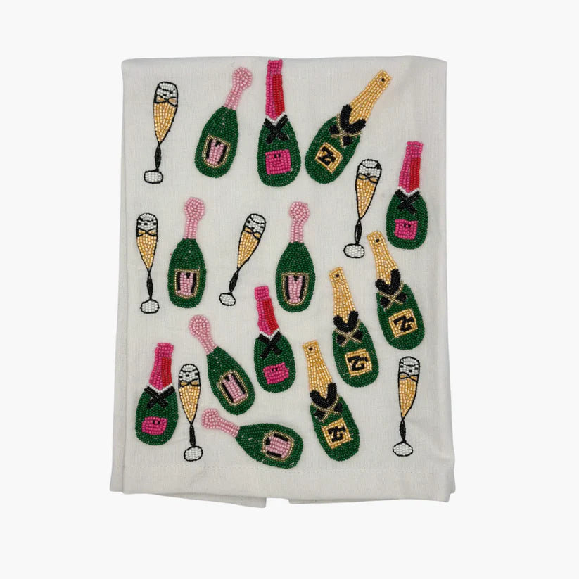 Saint Austin Company Champagne Beaded Tea Towel
