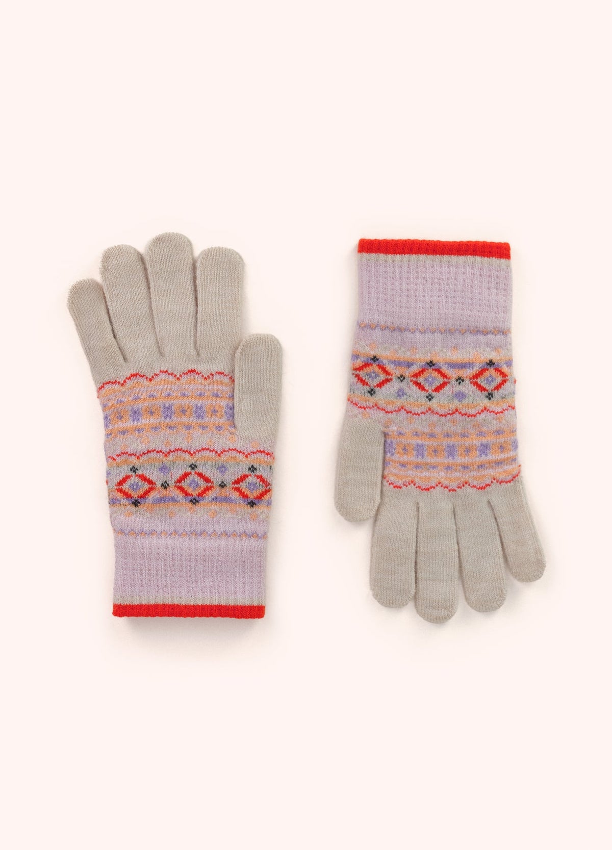 Powder Designs Fair Isle Gloves, Cream Mix