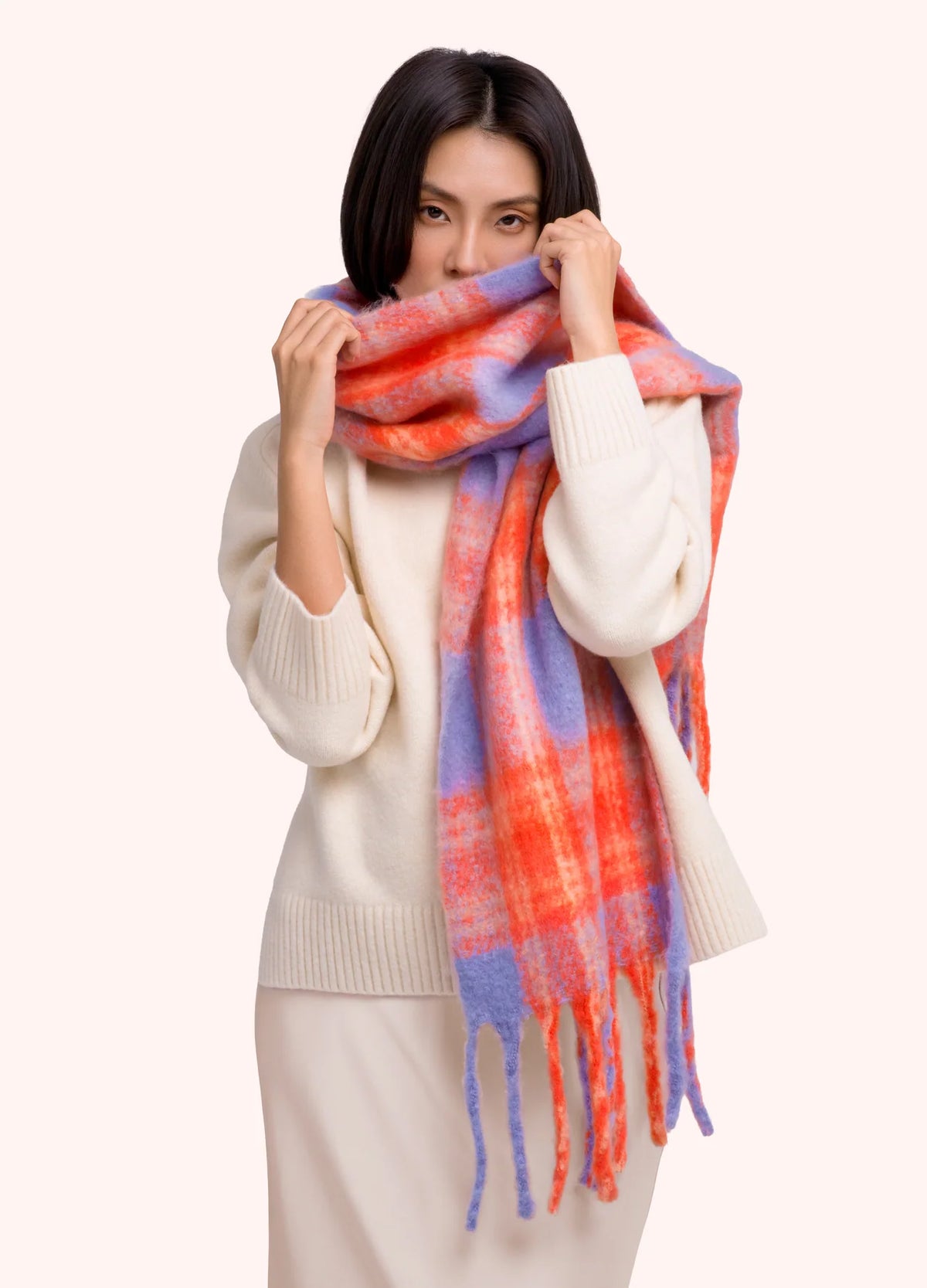 Powder Designs Flora Cosy Scarf, Tangerine Mix
