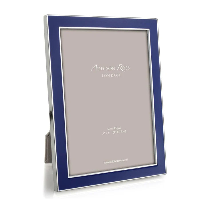 Navy Blue w/ Silver Enamel Picture Frame - 5x7