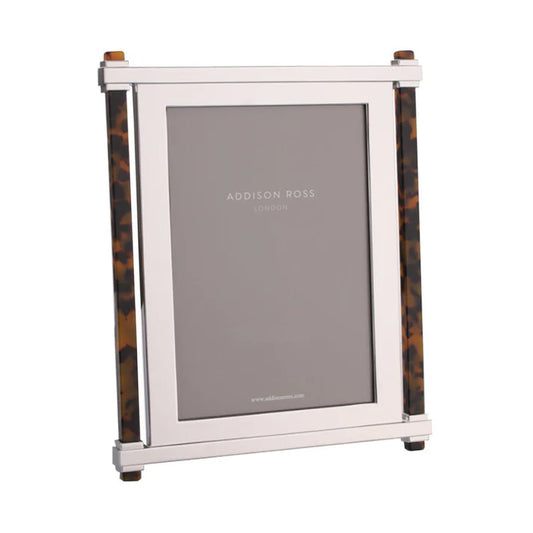 8x10 Faux Tortoiseshell & Silver Pillar Frame