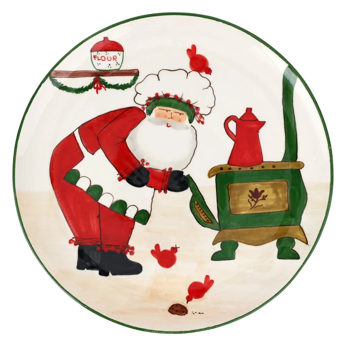 Vietri Old St. Nick Large Round Platter with Oven