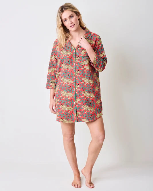 Printfresh Lightweight Flannel Sleep Shirt in Winter Holly Bagheera