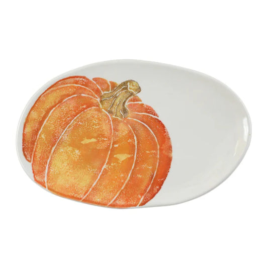 Small Oval Platter w/ Pumpkin
