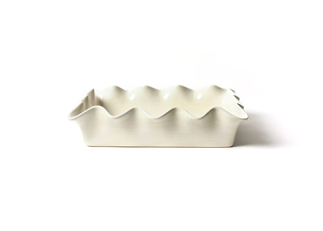 Coton Colors Signature White Ruffle Casserole