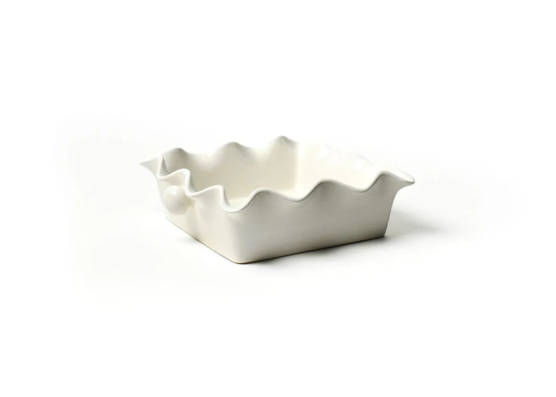 Coton Colors Signature White Square Ruffle Casserole
