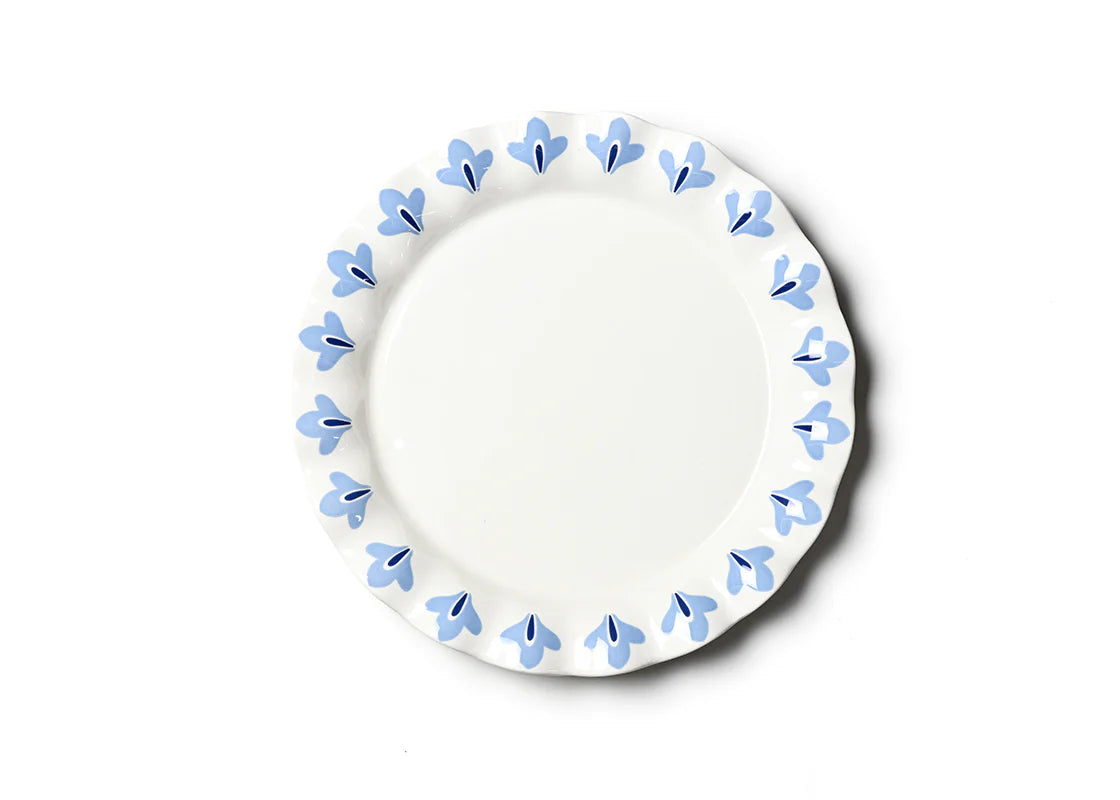 Coton Colors French Blue Sprout Trim Ruffle Round Platter