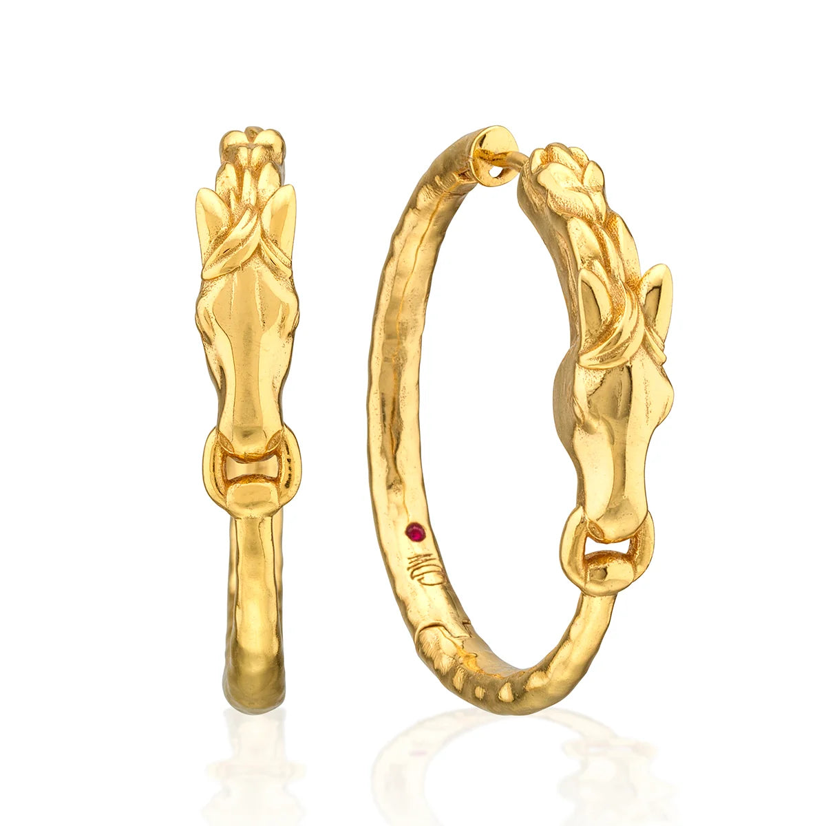 Capucine De Wulf Equestrian Horsehead Hoop Earrings - Gold