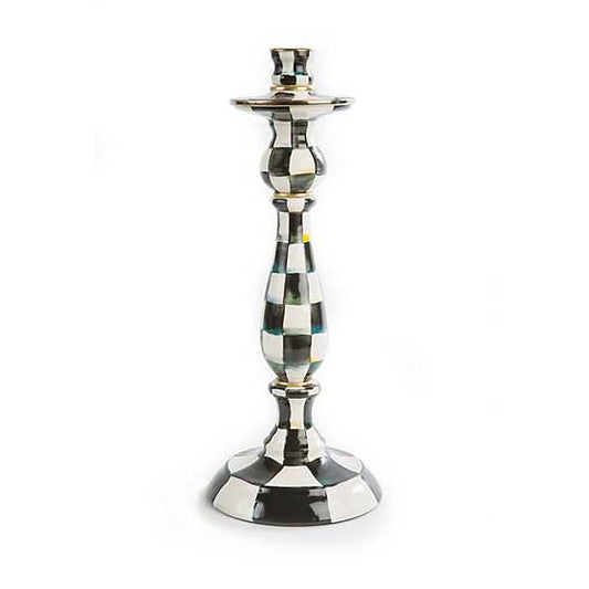 Courtly Check Enamel Large Candlestick