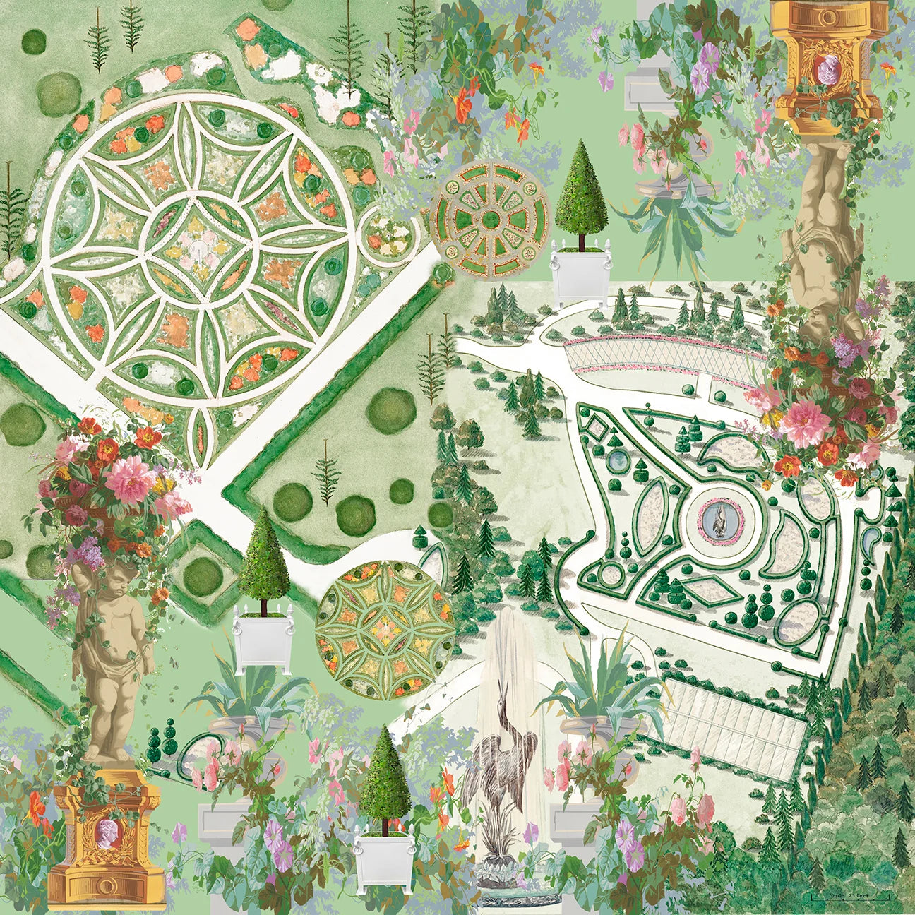 Chateau Garden 15" x 15" Tray