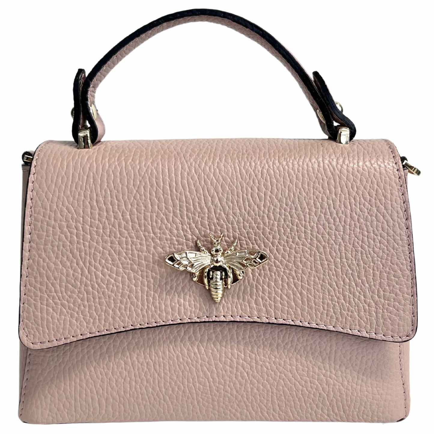 Women's shoulder bag in genuine leather with Ape closure: Rose