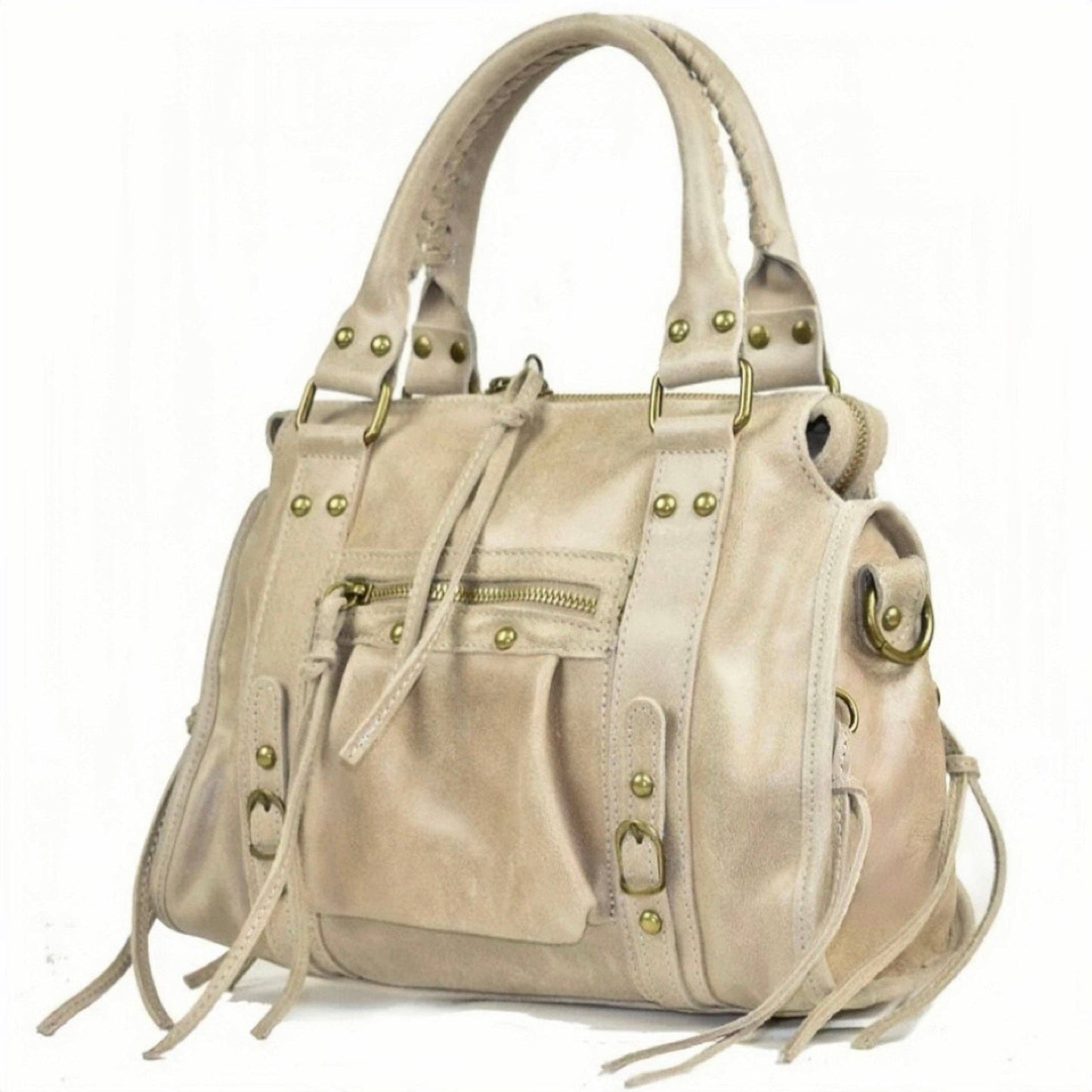 Modarno Confy bag in genuine leather made in Italy 26x12x20 cm: Fuchsia