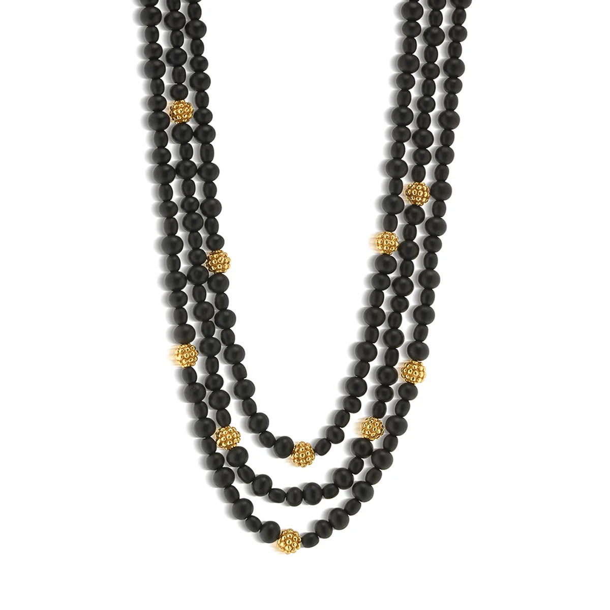 Capucine De Wulf Berry Bead 3-Strand Necklace, 18"+2" - Ebony