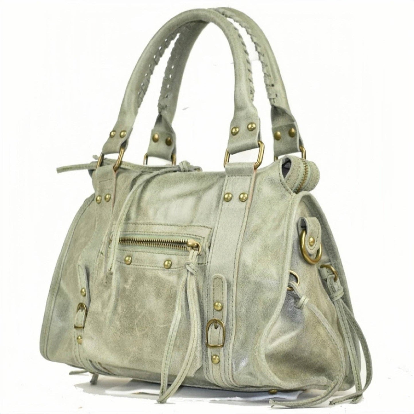 Modarno Confy bag in genuine leather made in Italy 26x12x20 cm: Fuchsia
