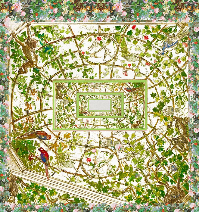 Frolicking Vine Ceiling Painting 17" x 10.5" Tray