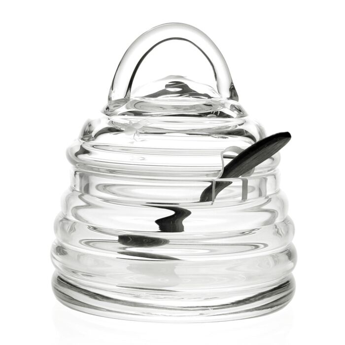 Honeycomb Honey Jar & Spoon