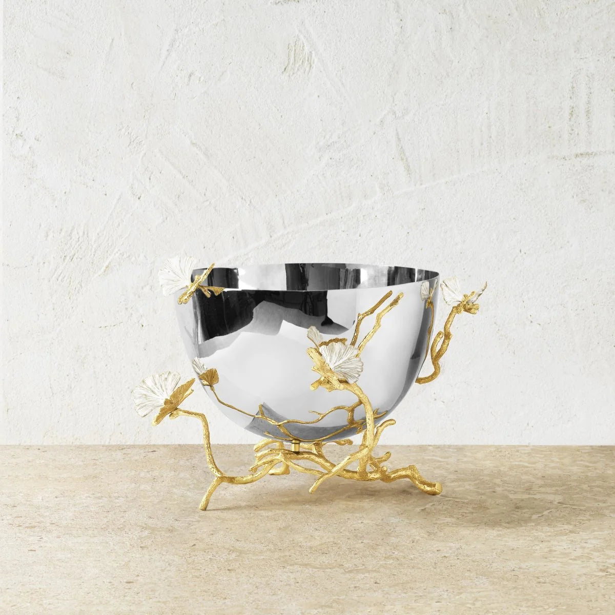 Butterfly Ginkgo Gold Serving Bowl