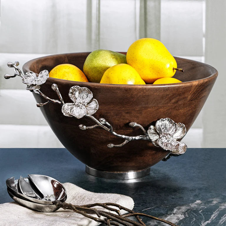 White Orchid Wood Salad Bowl