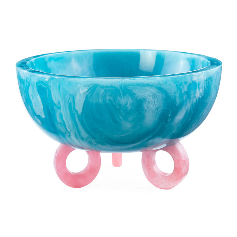 Jonathan Adler Como Turquoise & Pink Disc Bowl