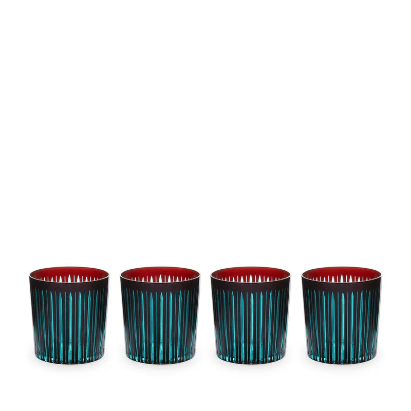 Prism Double Old Fashioned Glasses S/4 - Bordeaux