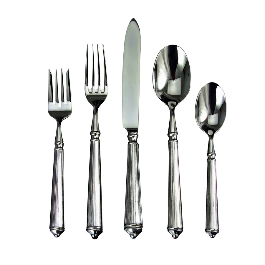 Ricci Rialto Mirrored 18/10 Stainless Steel 5 Piece Flatware Set, Service for 1
