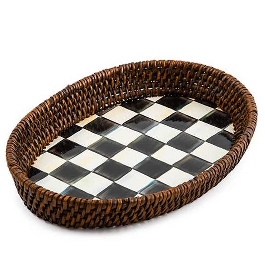 Courtly Check Rattan Small Serving Tray